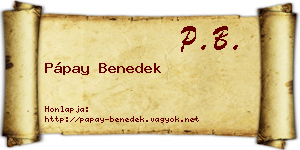 Pápay Benedek névjegykártya
