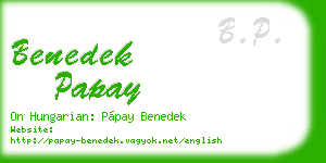 benedek papay business card